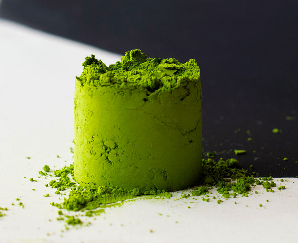 Blend Hikari matcha powder on background